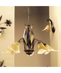 LAMPADARIO 5 LUCI ONLI "ALGA" BRONZO E14